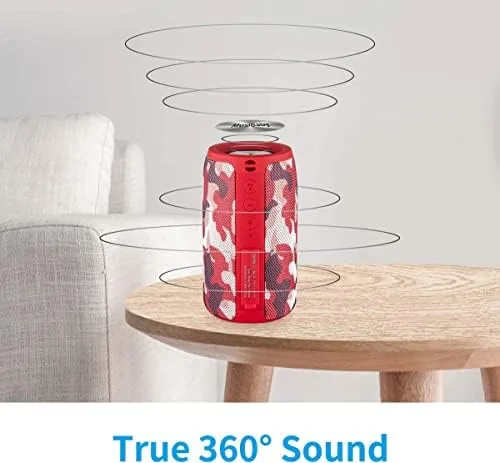 The Musibaby M68 Compact Outdoor Speaker, IPX5, Camo Red | Bluetooth in real use