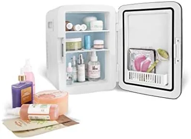 The white Cooluli 10L with drinks and skincare stored together