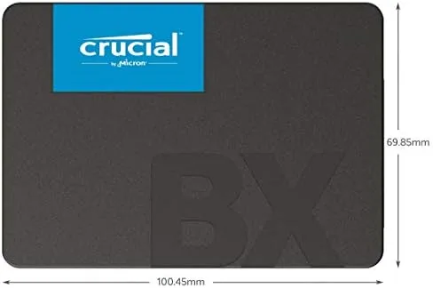The Crucial BX500 installed in a laptop drive bay