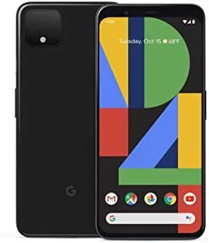 Close up of the black rear and camera module of the Pixel 4 XL