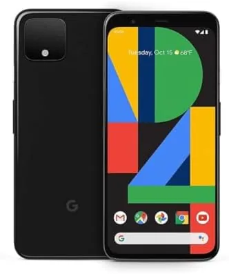 The black Google Pixel 4 held up taking a photo