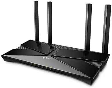Close up of the TP-Link Archer AX10 gigabit Ethernet ports on the rear