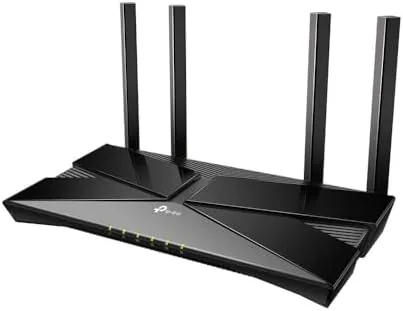 Three routers side by side showing the Archer AX10 compared with older models