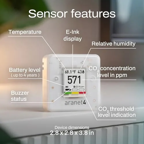 Close look at the Aranet4 Home: Wireless Indoor Air Quality Monitor for Home, Office build quality
