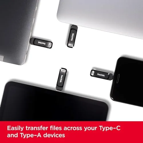 Close look at the SanDisk 128GB Ultra Dual Drive Go USB Type-C Flash Drive build quality