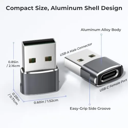 Adapter compared with a new USB C cable and a small hub