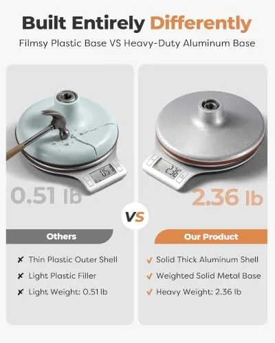 Close look at the Kootek Aluminum Cake Stand Turntable for Party, Base Giratoria Para build quality