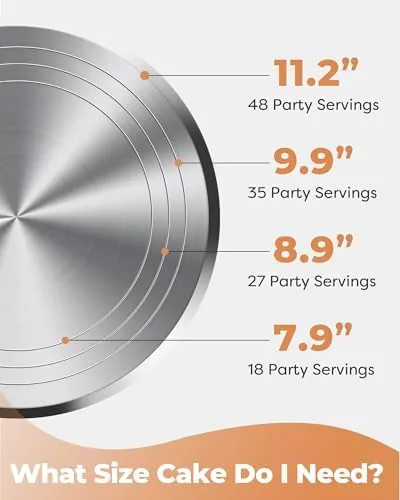 Another view of the Kootek Aluminum Cake Stand Turntable for Party, Base Giratoria Para