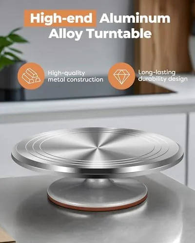 The Kootek Aluminum Cake Stand Turntable for Party, Base Giratoria Para compared in context