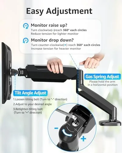 Close look at the MOUNTUP Single Monitor Desk Mount Holds Screen up to 32 build quality