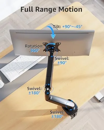 Another view of the MOUNTUP Single Monitor Desk Mount Holds Screen up to 32