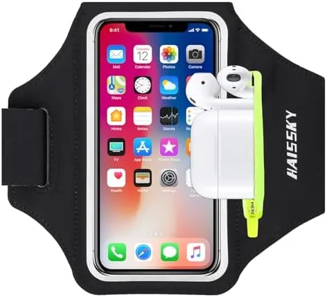 HAISSKY running armband with a phone secured on a forearm