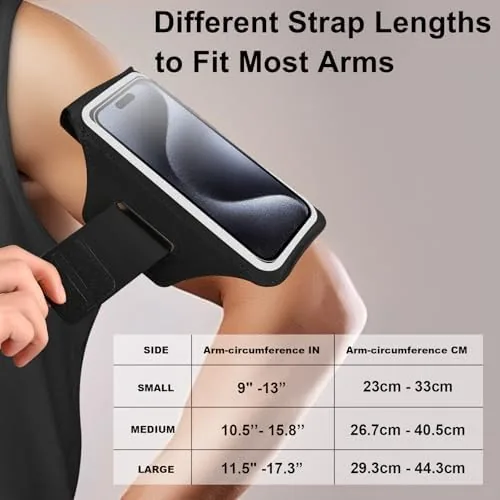 Armband compared with a waist belt and a short sleeve band