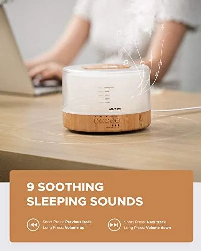 Another view of the muson Essential Oil Diffuser Sound Machine Combo Diffuser for Aromatherapy