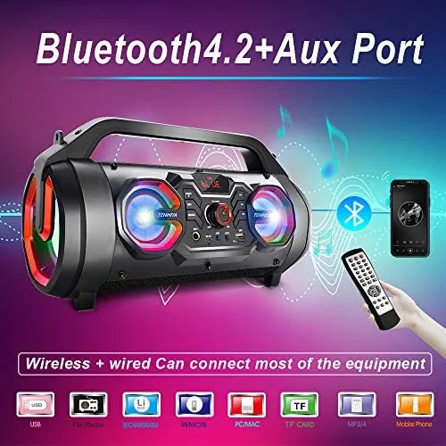 Close look at the Portable Bluetooth Speaker with Subwoofer, Wireless Speakers with Booming Bass build quality
