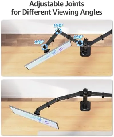 Another view of the MOUNTUP Dual Monitor Desk Mount, Max 32 Inch up to