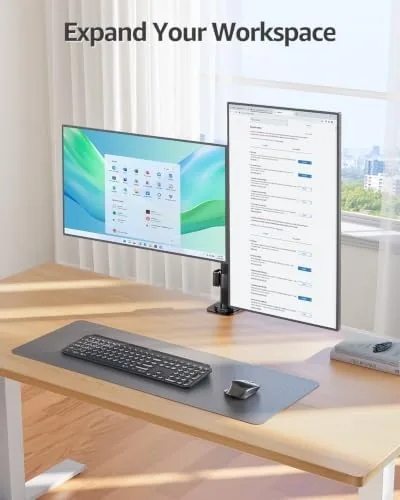 The MOUNTUP Dual Monitor Desk Mount, Max 32 Inch up to compared in context