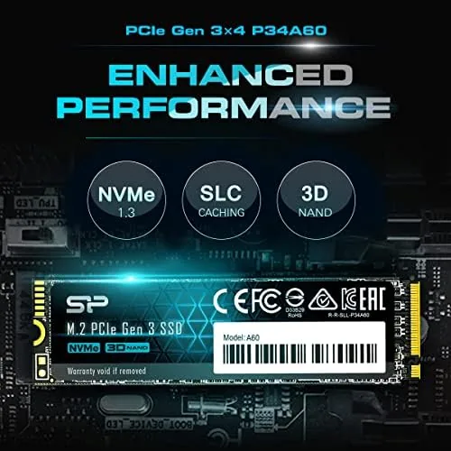 Detail shot of the Silicon Power 2TB NVMe M.2 PCIe Gen3x4 2280 SSD Solid features