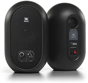Close look at the JBL Professional 1 Series 104-BT Compact Desktop Reference Monitors with build quality
