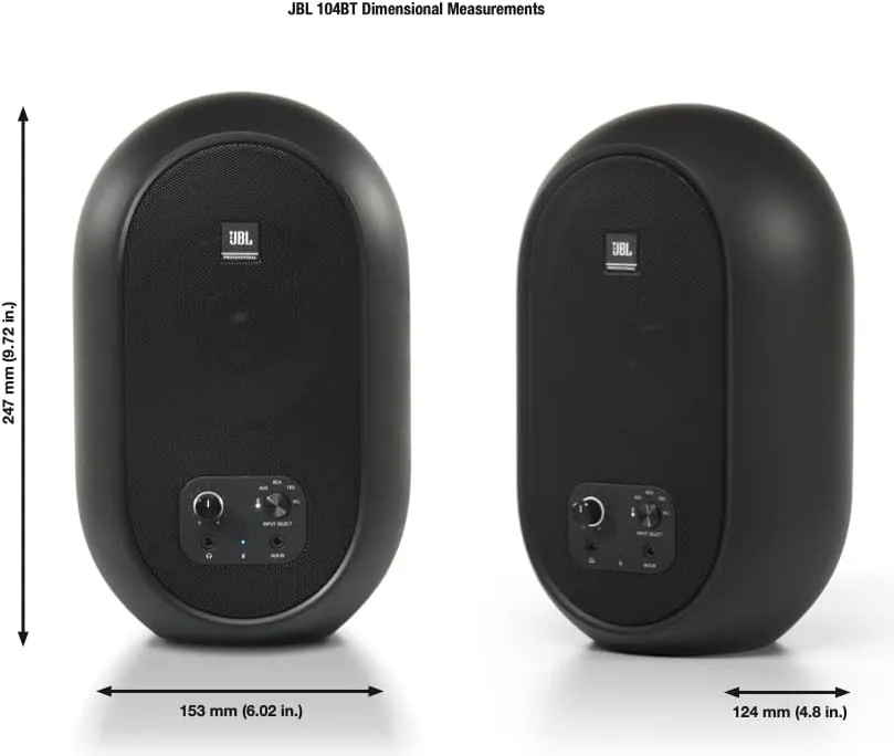 The JBL Professional 1 Series 104-BT Compact Desktop Reference Monitors with compared in context