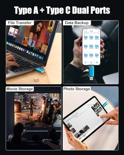 The KOOTION USB C Flash Drive 64GB 2 in 1 OTG in real use
