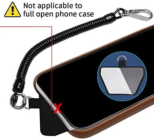 The Doormoon Phone Lanyard Tether with Patch, Universal Stretchy Straps and in real use