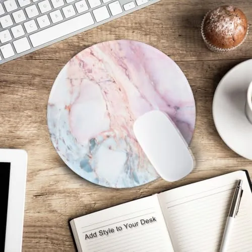 The ITNRSIIET Marble Round Mouse Pad Pink Marble Customized Premium-Textured Washable compared in context