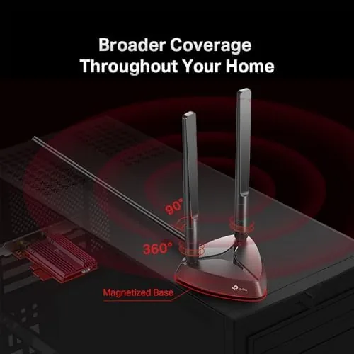 The TP-Link WiFi 6 PCIe WiFi Card for PC, AX3000 Dual in real use