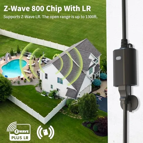 Close look at the Zwave Outlet Plug, 800 Series Outdoor Z-Wave LR Smart Plug build quality
