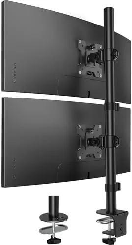 HUANUO Vertical Dual Monitor Mount, Stacked Monitor Stand for 2 Monitors with Height Adjustment Review: Tested and Rated