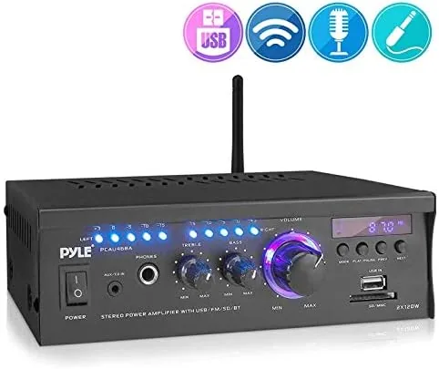 Close look at the Pyle Home Power Amplifier with Bluetooth Wireless - 2 x build quality