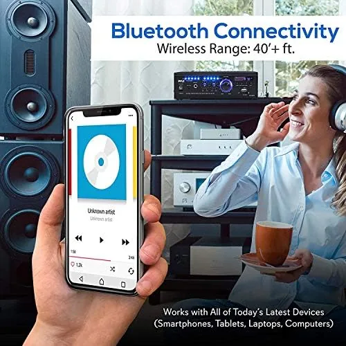 The Pyle Home Power Amplifier with Bluetooth Wireless - 2 x compared in context