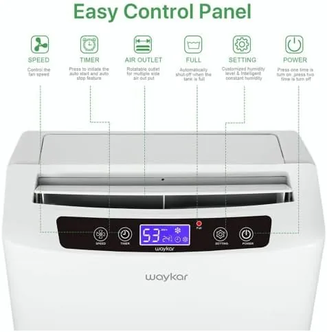 Close look at the Waykar 34 Pints 2000 Sq. Ft. 2025 Energy Star Dehumidifier build quality