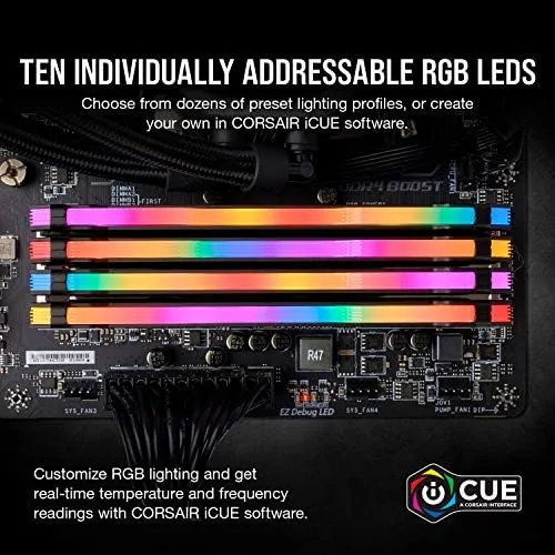 Detail shot of the CORSAIR Vengeance RGB PRO DDR4 RAM 32GB (2x16GB) 3200MHz CL16-20-20-38 features