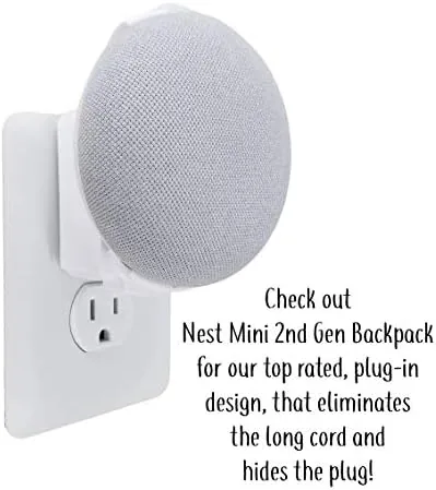 The mounted Nest Mini in a bedroom nightstand setup