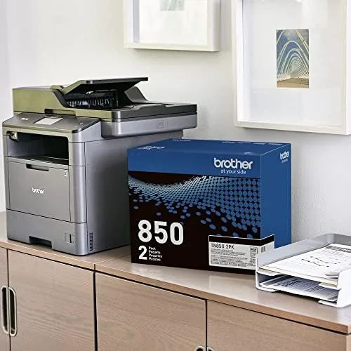 The Brother Genuine High-Yield Black Toner Cartridge Twin Pack TN850 2PK in real use