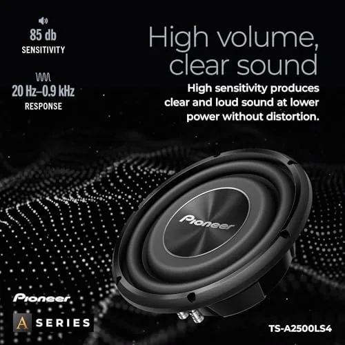 Another view of the Pioneer A-Series TS-A2500LS4 Shallow-Mount 10" Subwoofer 1200W Max | Shallow-Mount