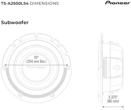 The Pioneer A-Series TS-A2500LS4 Shallow-Mount 10" Subwoofer 1200W Max | Shallow-Mount compared in context