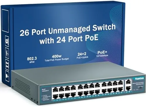 Yuanley 24 Port PoE Switch Review: Powering Your Network, Simplely
