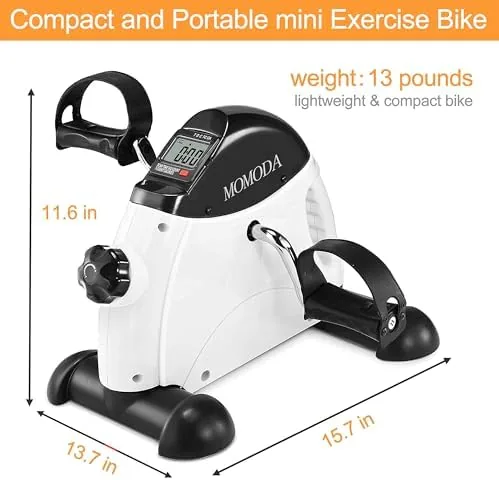 A person using the under desk pedal exerciser for arm cycling on a table