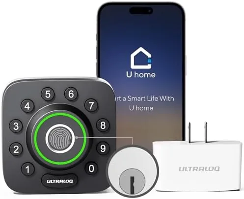 ULTRALOQ U-Bolt Pro smart lock installed on a residential front door