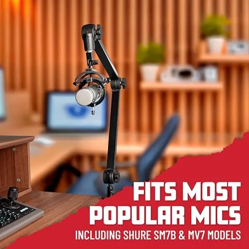 The Gator Frameworks Deluxe Microphone Boom Arm Stand (GFWMICBCBM3000) | Fully in real use
