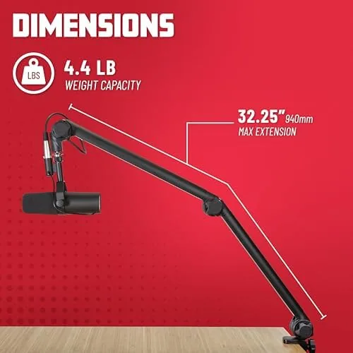 The Gator Frameworks Deluxe Microphone Boom Arm Stand (GFWMICBCBM3000) | Fully compared in context