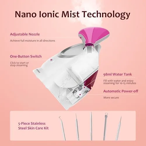 Close look at the EZBASICS Facial Steamer, Nano Ionic Warm Mist for Facial Deep build quality