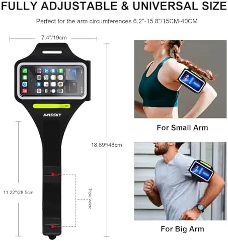 Armband worn on the upper arm during a gym workout