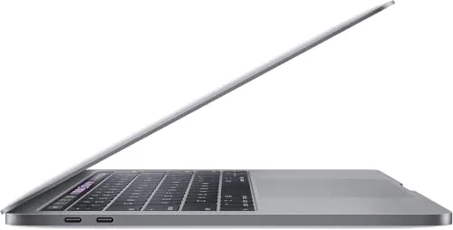 A reviewer checking the battery report on the renewed MacBook Pro 13