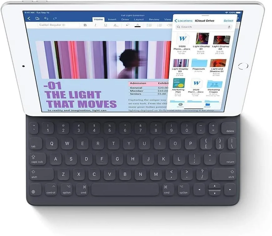 The Apple iPad (7th Generation, 10.2-inch, 2019), 32GB, Wi-Fi, Silver (Renewed) in real use