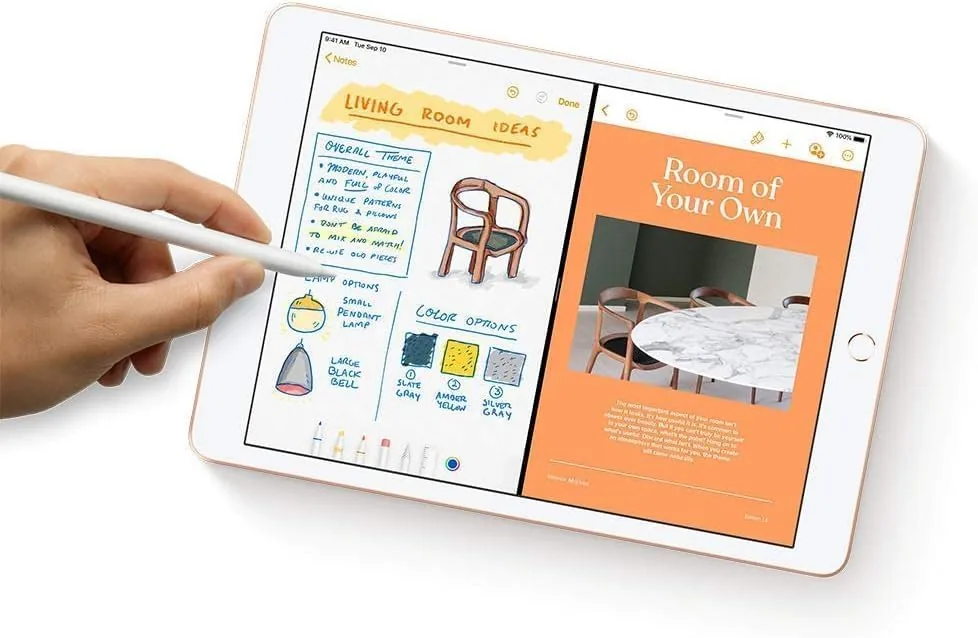 Another view of the Apple iPad (7th Generation, 10.2-inch, 2019), 32GB, Wi-Fi, Silver (Renewed)