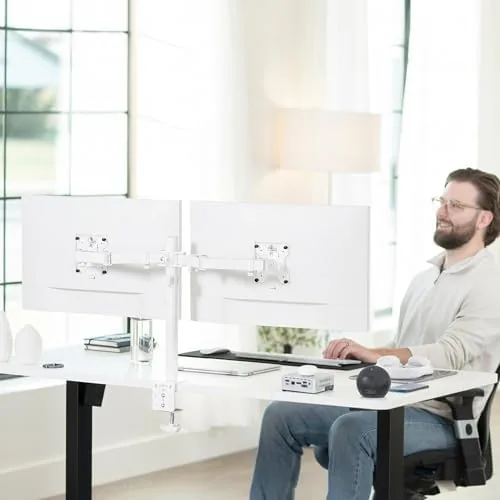 Close look at the VIVO Dual Monitor Desk Mount for 13 to 30 inch build quality