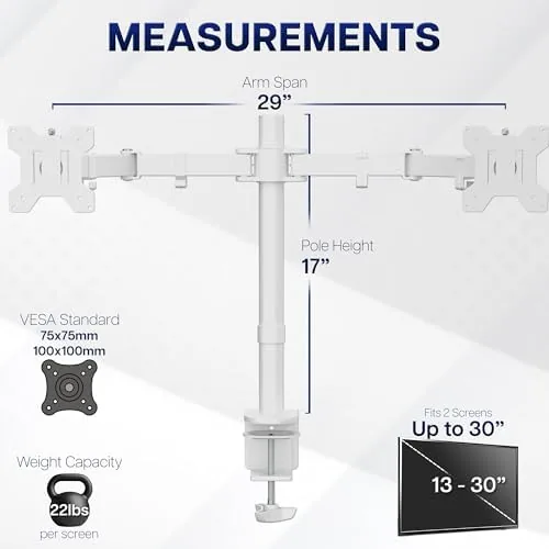 The VIVO Dual Monitor Desk Mount for 13 to 30 inch in real use